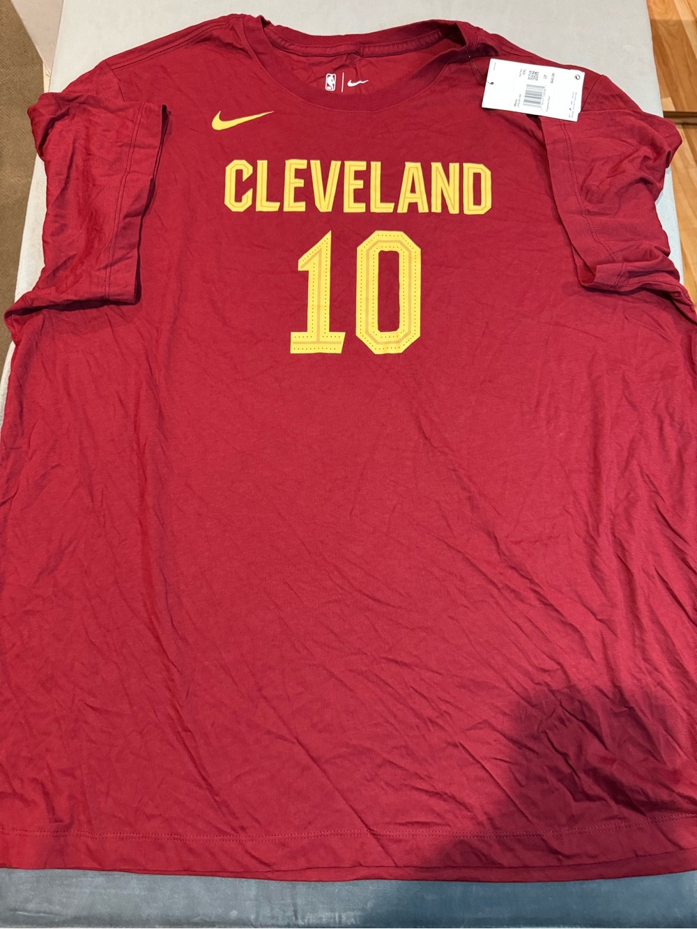 Nike Maroon Short Sleeve Cleveland #10 Tee with Yellow Accents